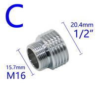 Brass 1/2  To M16 M18 M24 M28 Thread Connector Male Female For Bubbler Water Purifier Faucet Copper Fittings Silver Plating