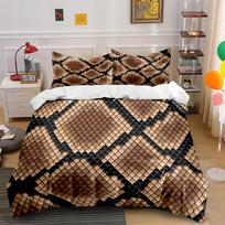 Multiple Sizes Genuine Python Skin pattern Bedding Set 1 Duvet Cover 2 Pillowcases for Adult and Children Luxury Gift Full Size EU Twin 135X200cm&set