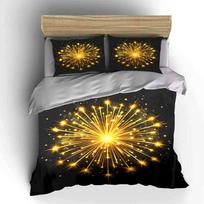 Golden Sparkle Party Decoration Set Multiple Sizes Kid'S And Adults' Bedroom Exquisite 3Pc Bedding Set, Gift EU Twin 135X200cm&set