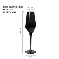 Gryno juodo krištolo raudonojo vyno taurė su auksiniu krašteliu, prabangi paprasta taurė ypatingai patalpai, šampano taurės, virtuvės reikmenys 430-690ml black