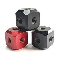 Tripod Screw Hole Adapter Cubic Mount Aluminum Alloy 5x1/4 1x3/8 Inch Threads ARRI Style Anti Twist Photography Hardware Tool raudona
