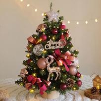 45cm DIY Christmas Tree Kit With Light Artificial Pine Desktop Christmas Tree Angel Handicraft Christmas Decorations 1 Set