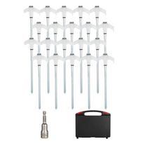 Premium-Heavy Duty 20 Pack Screw In Tent Stakes 8  Ground Anchors Metal Stakes With Hex Head Driver And Storage Box balta