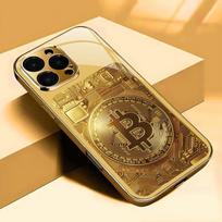 Bitcoin symbol glass phone case suitable for iPhone 17 16 15 14 13 12 11 Pro/Max/Plus anti drop and shockproof back cover iPhone 11 auksas