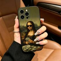 Aesthetic Funny David Mona Lisa Phone Case For iPhone 12 13 14 15 16 17 Pro Max, Lightweight and practical Soft Black Cover iPhone17air