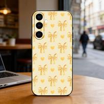 Orange Bow Phone Case For Samsung Galaxy A73,A72,A71,A70,A53,A52,A51,Soft Silicone Black Cover Samsung a21s