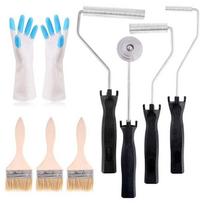 ABBY-Bubble Paddle Roller Tools Kit-Fiberglass, 4Pcs Detail Brush& Gloves For Resin Laminating