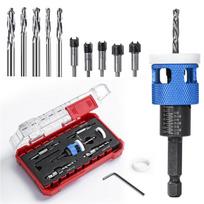 ABBY-Countersink Drill Bit Set(17 PCS) For Wood Featuring 15PCS HSS Tapered Bits And 1/4  Hex Shank Counter Sink Bits