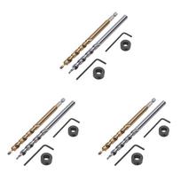 ABBY-6Pcs 1/4 Inch Hex Shank Pocket Hole Drill Bit + 3/8(9.5Mm)Replacement Twist Step Drill Bit With Depth Stop Collar sidabras