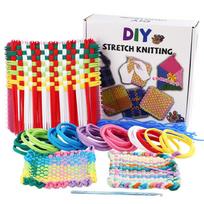 DIY Weaving Loom Kit for Kid Beginners Rainbow Elastic Bands Craft Set Handmade Hair Bands Potholder Knitting Loom Party Gift