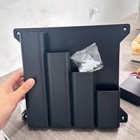 Plastic Wall Mounted Organizer Rack 4-Grid Cable Tie Organizer Multi-Functional Storage Holder Black