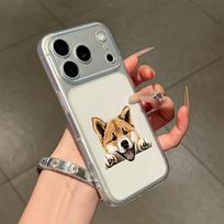 Cute puppy transparent phone case suitable for iPhone 17 16 15 14 13 12 11 Pro/Max/Plus anti drop and shockproof back cover iPhone 17