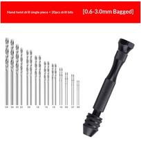 Aluminum Alloy 0.5-3.0mm Hand Drill Set Mini Aluminum Hand Drill Bit Jewelry Craft Hand Manual Drill Woodworking Tools