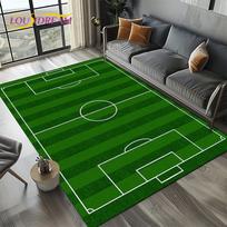 Soccer Field Design Area Rug – Sports-Themed Floor Mat for Living Room or Bedroom, Non-Slip Kids Play Rug for Young Fans 60x90cm(23x35in)