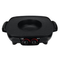 1800W 2 IN 1 220V Home Hotpot Barbecue Hot Pot Electric Griddles Electric Grills Pot Non-Stick BBQ Griddle Home Hotpot Baking Plate EU