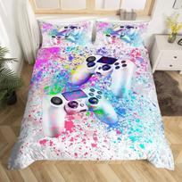 Modern Controller Bedspread Gamepad Comforter Cover Bedding Set Teens Video Duvet Cover for Youth Kids Boys 200x200cm