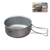Ultralight Titanium Camping Pot Frying Pan Bowl Portable Cookware Set for Outdoor Camping Picnic Travel Cooking Supplies