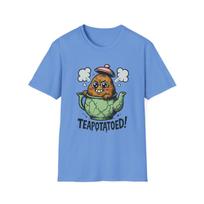 Unisex Softstyle T-Shirt Mens Womens Tees Top Teapot Potato Cartoon Funny Steam Crown Surreal Graphic L