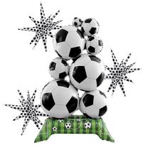 4Pcs Soccer Theme Foil Balloon Set, Jumbo Standing Football Stack & 22-Inch Soccer Print Starburst Mylar Balloons, Aesthetic Spo Other