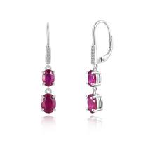 Light Luxury precious July Birthstone Natural filled Ruby Earrings S925 silver Ladies Anniversary & Banquet & Birthday gift M raudona