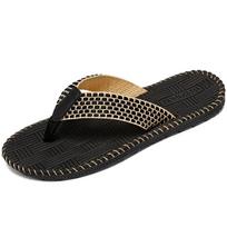 Fashion Fashion new summer woven men's sandals flip-flops non-slip indoor and outdoor beach bathroom casual lightweight men's sandals 39