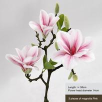 Hand feel magnolia with buds, high simulation, Chinese style floral art, living room decoration rožinė
