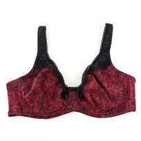 Women Plus Size Thin Brassiere Sexy Lace Bow Bra Comfortable with Wire Full Cup Bras 85D-110D 85C-100C-R193 95D raudona