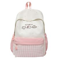Student Bag Female Junior High School Student Campus Contrast Backpack Lightweight Commuter Backpack rožinė