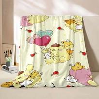 Pompom Purin Soft Blanket Children Cartoon Flannel Quilt Fluffy Plush Blanket Sofa Office Quilt Throw Picnic Beach Towel 30x40in