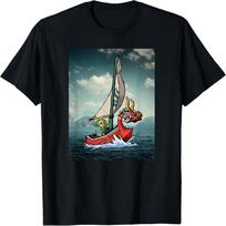 Nintendo Zelda Wind Waker Link Photo-Real Ship Sail T-Shirt T-Shirt S juoda
