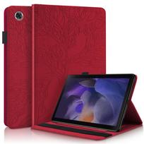 For Samsung Tab A11 Case 8.7 Inch Embossed Tree PU Leather Wallet Flip Cover for Funda Galaxy Tab A11 8.7 2025 Case SM-X130 X135 Tab A11 (8.7 inch) raudona