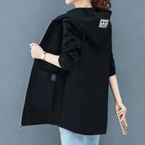 Women With Big pockets Windbreaker Middle-Aged Mother's Hooded Long Jacket Women's Spring Autumn Loose Outwear 7XL juoda