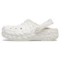 Crocs Unisex Classic Lined Geometric Clog White Warm Comfort Slip On 210069-100 37-38