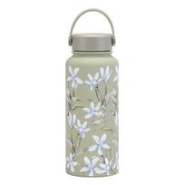 Creative Thermal Water Bottle 1L Portable Outdoor Insulated Mug Leak-proof Stainless Steel Floral Insulated Bottle Household 901-1000ml