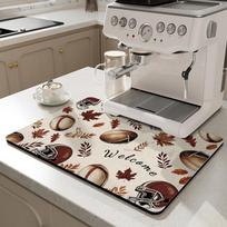 Coffee Machine Mat Cooking Area Drain Cushion Bar Top Plush Diatom Mud Suction Cup Mat Tableware Drying Mat Quick Dry Durable 30*40CM