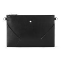 Montblanc Meisterstück Signature Print Užtrauktuku užsegamas Grain Veršienos Odos Rankinis Dėklas Vyriškas Rankinis Dėklas Juodas 129899 Basic Set (Bag+Dust Bag)