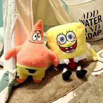 2 vnt./daug 35 cm Žavingas SpongeBob Patrick Star pliušinis žaislas Labai švelni apkabinimo pagalvė Kimštas animacinis anime pliušinis žaislas Miela ir žavi lėlė Kalėdinės dovanos ugniai atsparios plytos