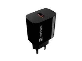 SIENINIS ĮKROVIKLIS NATEC RIBERA 1X USB-A 18W JUODAS