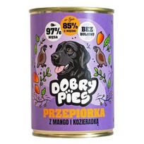 DOBRY PIES Quail with mango and fenugreek – drėgnas ėdalas šunims – 400g
