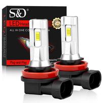 2Pcs H11 H8 H9 LED Fog DRL Bulbs 9005 HB3 9006 HB4 CSP Chip Led Foglights Daytime Running Light 6000K White Super Bright Lamp H11 H8