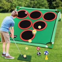 Golf Chipping Cornhole Set Game Play Kids Golfers Gift Compact Casual with Balls Toys for