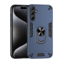 Armor Shockproof Case for Samsung Galaxy A56 A36 A26 A16 5G A06 A15 A25 A35 A55 A05S A14 A24 A54 A34 Protective Ring Stand Cover Galaxy A13 5G mėlyna
