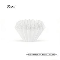 50PCS Coffee Filters Paper Drip Cups Bowl Shape Hand Brew Coffee Wood Pulp Filter Drip Paper Ripple Type Origami Cake Bowl Type 155