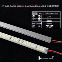 ZISIZ 24V 50CM LED Car Compartment Light Strips (8-Pack, Magnetic & Waterproof)