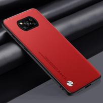 Luxury PU Leather Case For Xiaomi Poco X3 NFC PocoX3 Pro Back Cover Silicone Shockproof Protection Phone Case For Poco X3 Pro For Poco X3 raudona