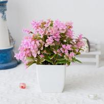 Fake Potted Plant Artificial Bonsai Garden Bedroom Floral Decor Lively Plastic 19 Mesh Courtyards Families 1pcs rožinė