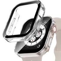 Waterproof Case for Apple Watch 7 8 9 45mm 41mm 44mm 40mm Screen Protector Cover Straight Edge Bumper iWatch 5 SE 6 Accessories 40mm Series 4 5 6 SE gryna