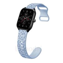Engraved Strap For Amazfit GTS 4/2/2e Mini/3/bip 6/5/u/pro/Leopard silicone correa Bracelet huawei gt 5 4 3 2 2e 20mm watch band Amazfit GTS 2e-mini šviesiai mėlyna spalva