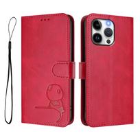 WEFOR Panda RFID Wallet Case for iPhone 15 14 13 12 11 Pro Max 15 Plus XS Max XR SE, Flip Cover with Card Holder for Women Men For iPhone 7 8 rožinė raudona spalva