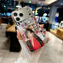 L-Lola Young Singer Phone Case For IPhone 17 16 15 14 13 12 Pro Max Plus Electroplated Metal Bumper Case Tempered Glass Back iPhone17 Pro Max